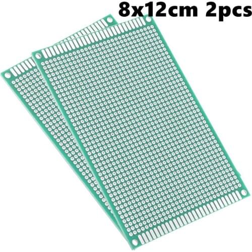 8x12cm Double Sided Universal Printed Circuit Board for DIY Soldering 2pcs