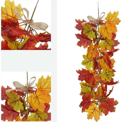 Indoor Wall Hanging Artificial Leaves Autumn DeadGarland Fake Plant Maple Leaves Simulation Ornaments For Home And Office Decor