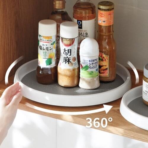 Kitchen rotatable tray countertop storage shelf for oil salt sauce vinegar household storage etagere