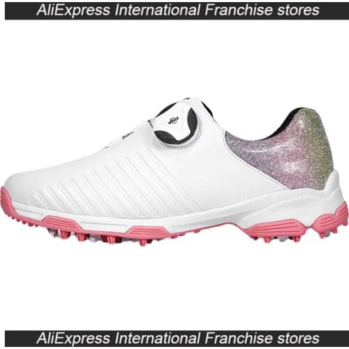 Microfiber Leather 3D Golf Sneakers Girls Running Shoes Rotating Buckle Anti-slip Breathable Children Shoe Spikes Knob Shoelaces