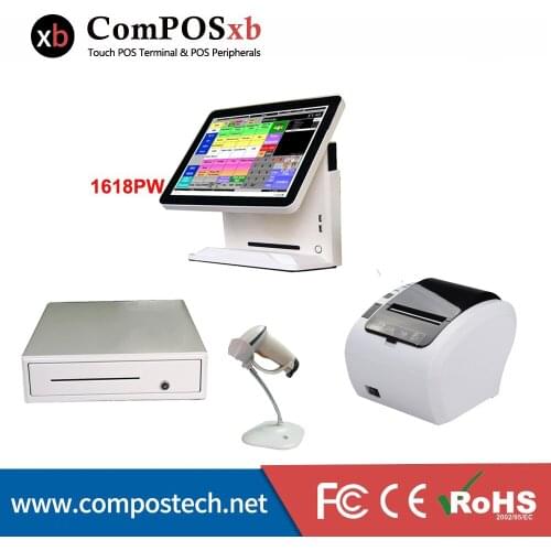 Fashional Model 15 Inch Touch Screen Cash Register/ POS Machine With Built-in Card Reader And Thermal Printer And Cash Drawer