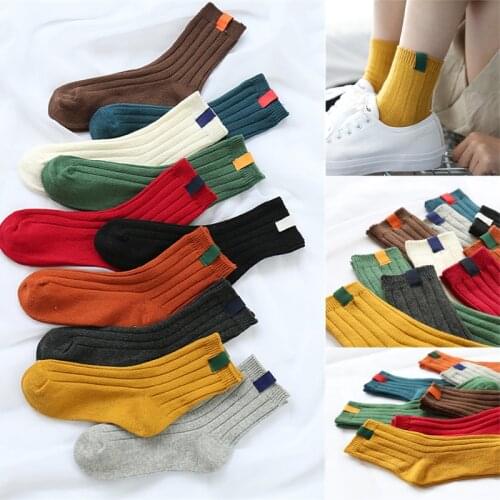 Casual Breathable Warm Women Socks Striped Socks Autumn Winter Vintage Christmas Winter Socks For Women Female Cute Sock Ladies