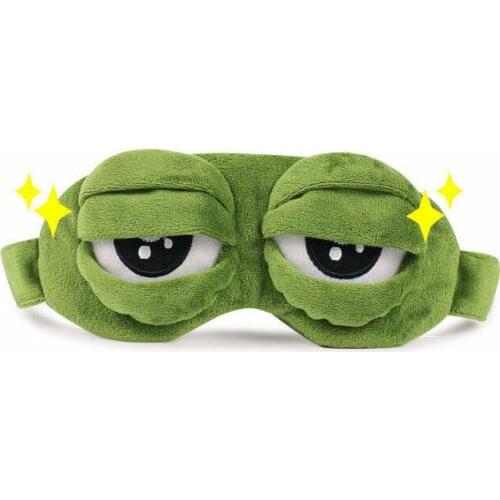 New Fashion Cute Travel Eye Mask 3D Sad Frog Padded Shade Cover Sleeping Close/Open Funny Mask Novely Eye Patch Sleeping Rest