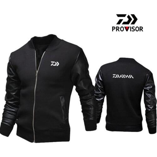 Fishing Clothes 2020 DAIWA Autumn Mens Casual Stand-up Collar and Leather Sleeve Jacket Winter Outdoor Sport Fishing Coat