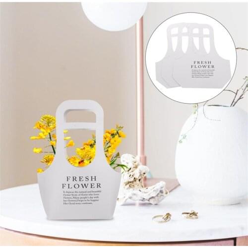 3Pcs Kraft Paper Flower Gift Tote Bags Portable Bouquet Packing Bags Wedding Party Flower Storage Basket Valentines Day Gift