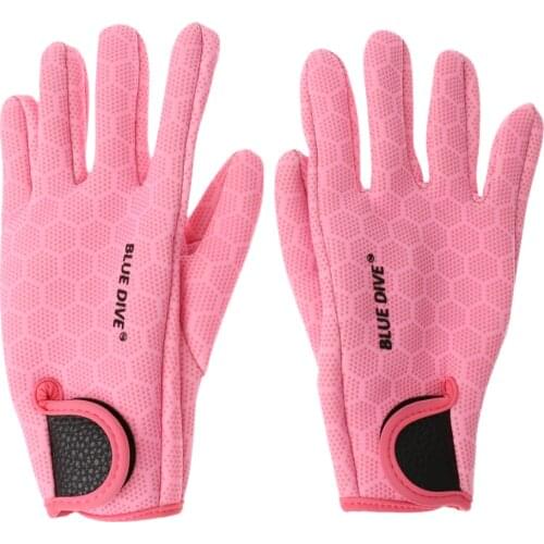1 Pair Black/Pink 1.5mm Neoprene Elastic Ultra Anti Slip Wetsuits Gloves Keep Warm Diving Swim Surfing Kayaking Canoeing Gloves