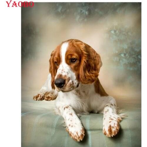 Full Square 5D DIY Diamond Painting animal dog 3D Rhinestone Embroidery springer spaniel Cross Stitch Mosaic Painting Home Decor