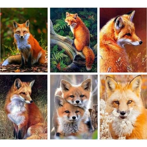 Draw fox by number DIY hand drawing by number animal gift home decoration wall art