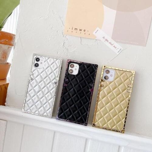 Luxury brand Checkered lattice Lambskin Soft leather phone case for apple iphone 12 Pro Max 7 8 Plus X XS XR SE 10 MiNi 11 cover