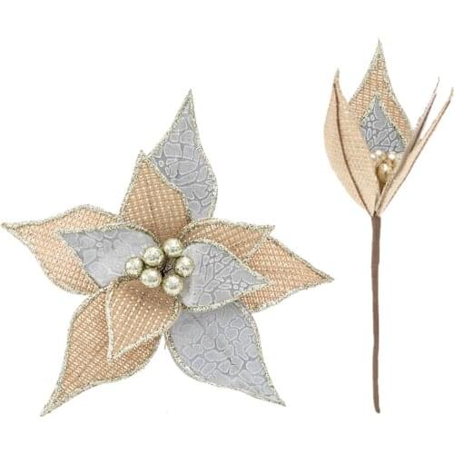 Christmas Flower Artificial Flowers Foam DIY Wedding Holiday Decorations 27*6*1 Linen Handmade FASHION Mall Decoration Rattan