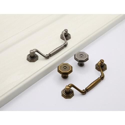 90mm european retro style Lifting ring furniture handle bronze antique silver drawer tv cabinet cupboard dresser knob pull handl