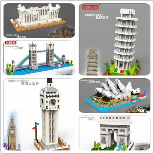 SC: Great architectures (Building blocks) 1085-90 Diamond Micro Nano Building Blocks Action Figure boy & girl gifts