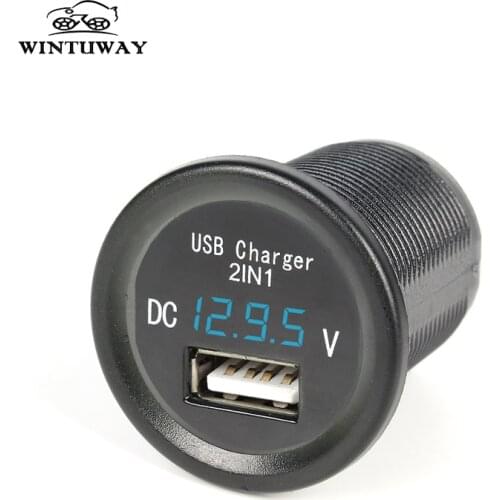 Blue LED Digital Display Voltage Meter Watch Monitor For Iphone Ipad Android GPS Recorder USB Charger Car Cigarette Lighter 12V