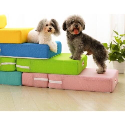 Dog Stairs Ramp Bed Pet Foldable 2 Steps Ladder Jump Stairs Ramp Dog House Small Dogs Detachable Dog Kennel Breathable Mat