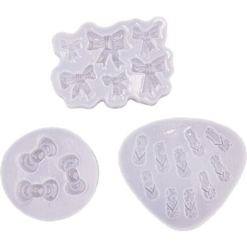 Bowknot Slippers Earrings Epoxy Resin Mold Ear Studs Silicone Mould DIY Crafts Jewelry Necklace Pendant Casting Tools