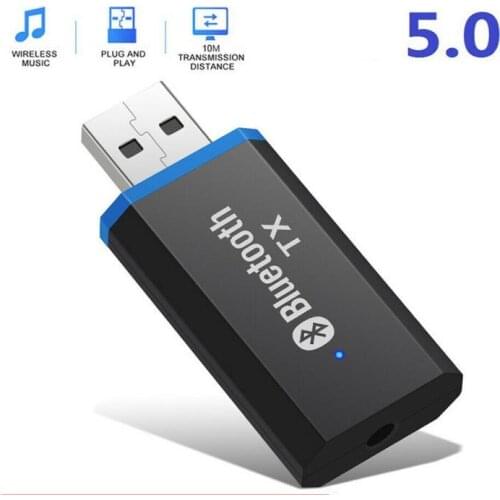 USB Bluetooth Transmitter 5.0 Audio Wireless Car Receiver Adapter Audio Mini 3.5mm Jack Aux Port Stereo For Headphone Speaker