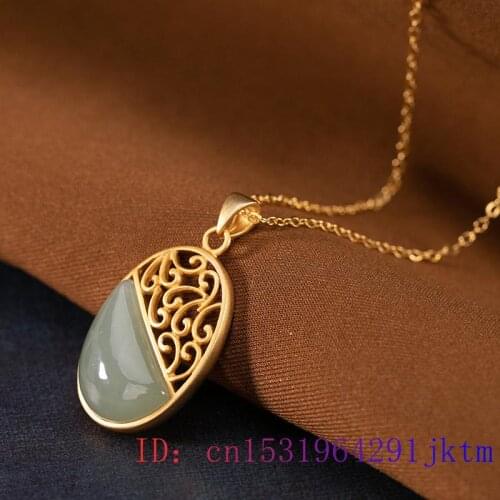 Green Jade Flower Pendant Women Amulet Agate Charm Chalcedony Gifts 925 Silver Gemstone Zircon Natural Jewelry Chinese Necklace