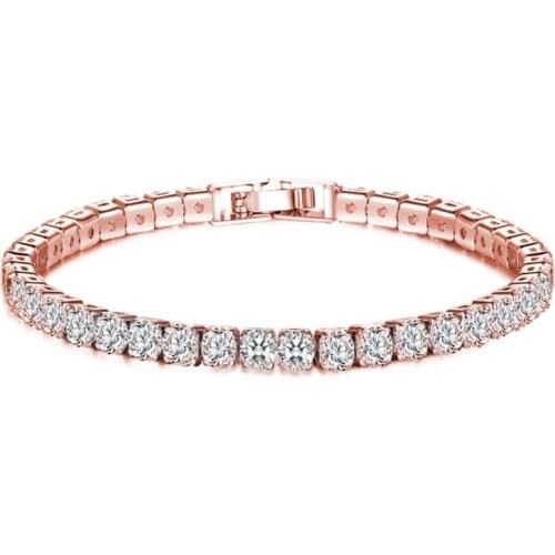 ZSLBS New Fashion Crystal Bracelets For Women Round Cubic Zirconia 17/19Cm Bracelet Bangle Simple Jewelry Gifts Pulseras Mujer