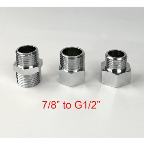 1pc Chrome BrassAdapter Pipe Fitting Male to Female G1/2" 7/8" Bathroom T adapter Bidet Diverter Water Valve Accessories