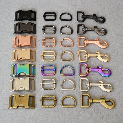 10 Sets 15mm 20mm 25mm 32mm Metal Heavy Duty Strong Shoulder Bag Strap Belt Web Rectangle Adjust Tri-glide Buckle 4S-LXK