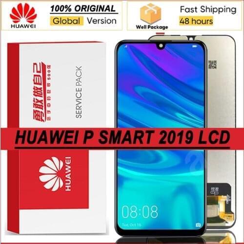 100% Original 6.21" Display with frame For Huawei P Smart 2019 LCD Touch Screen Digitizer POT-LX1 L21 LX3 Repair Parts