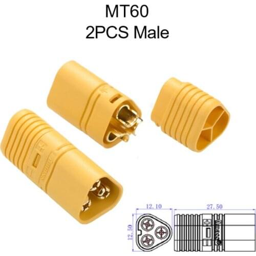 2PCS Amass XT60 MT60 Male Female Connectors Plug RC Lipo Battery Charger Parts