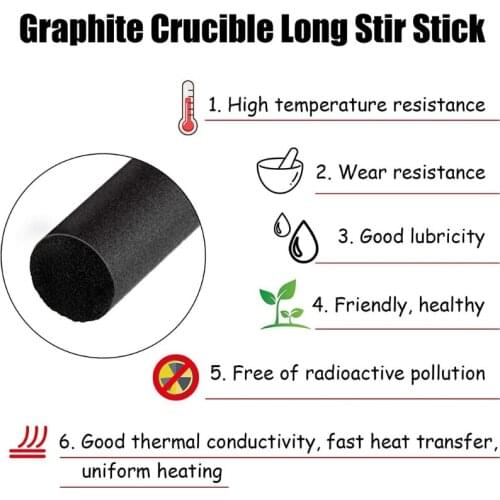 5Pcs Graphite Crucible Stir Stick Rod for Melting Casting Refining Gold Silver R7RF