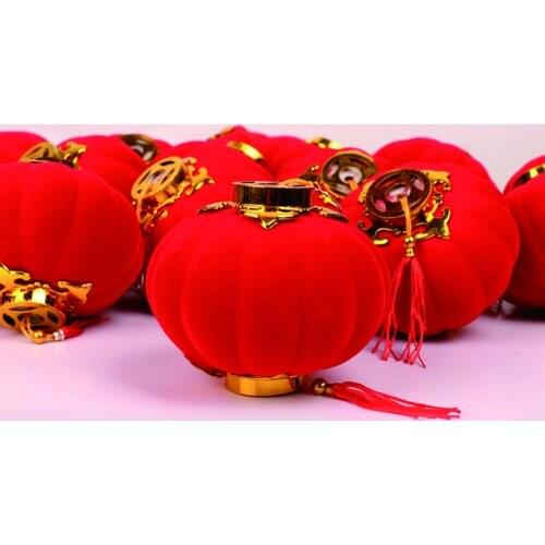 5Pcs/Pack Small Red Traditional Chinese Lanterns, Mini Layout Lantern for Festival/ Wedding/ Party Hotel Festival Decorations