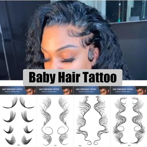 5 Types Hairline Tattoo Stickers Waterproof Baby Hair Edge Temporary Tattoo Sticker Natural Curly Hair Fake Tatoo Makeup Tools