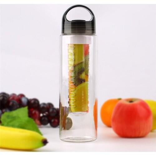 700ML Water Bottle Plastic Fruit Infuser Juice Shaker Sports Tour Outdoor Hiking Camping Portable Drinkware Bottle