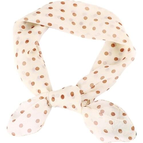 70x70cm Women Chiffon Square Scarf Classic Polka Dot Neckerchief Handkerchiefs Dress Accessories