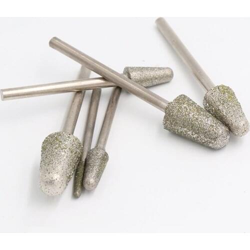 10PCS 0.8mm-10mm Diamond Burr Grinding Bit 2.35/3mm Shank for Engraving Rotary Tools