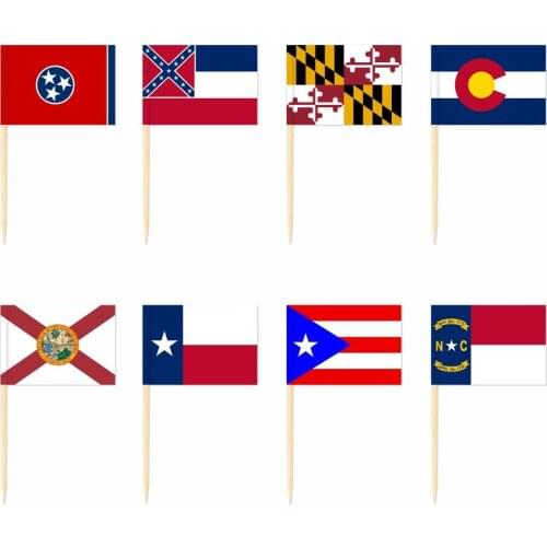 America 11 states Toothpick Flag United States 3.5X2.5CM Cake Topper Party Cupcake Wedding Lovely Baking Dessert Decorations