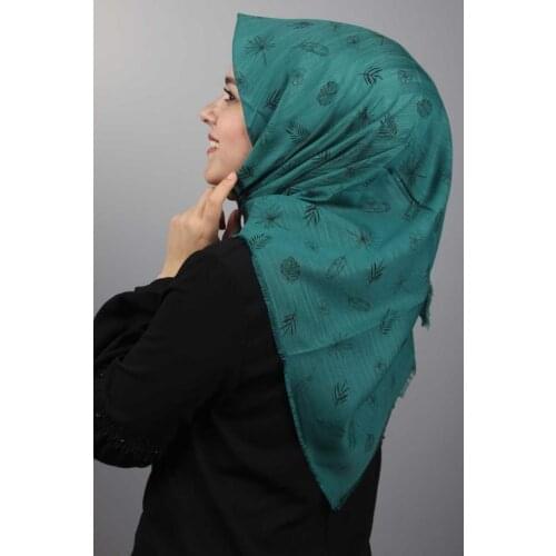 BAYSEM PATTERNED LINEN FLAMLI SCARF-DESEN-09-RENK-14
