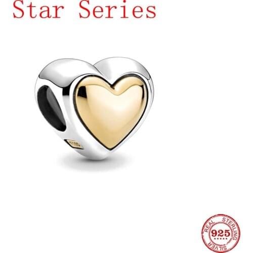 2021 New Heart Diy Beads Fit Original Charms Silver 925 Bracelet P577