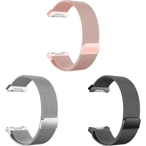 For Fitbit Ionic Bands Large Replacement netic Loop Strap Stainless Steel Wrist Band
