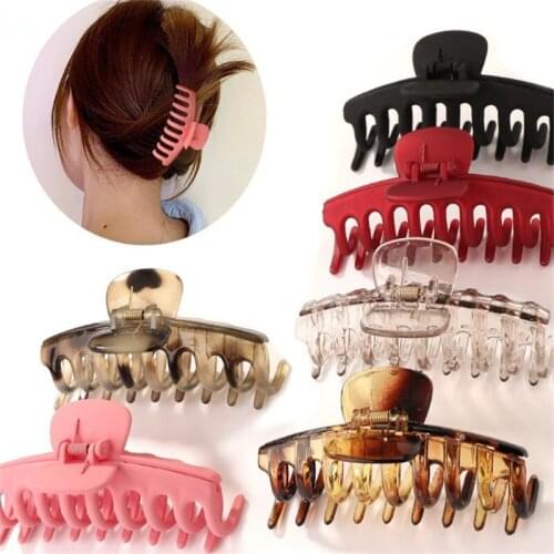Elegant Matte Multicolor Hairpin Bath Hair Hair Style Making Catch Large Shark Clip For Women Hair Accessories