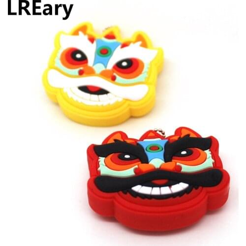 Pen Drives Chinese Cartoon Dancing Lion U Disk 4GB 8GB USB Flash Drive 16GB Pendrive 32GB 64GB 128GB Memories Stick Mini Gift