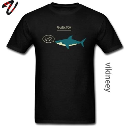 Salad Shark Fitness Tight Tshirts Save The Ocean 100% Cotton Crewneck Short Sleeve Casual T-shirts Custom TeeShirt Drop Shipping