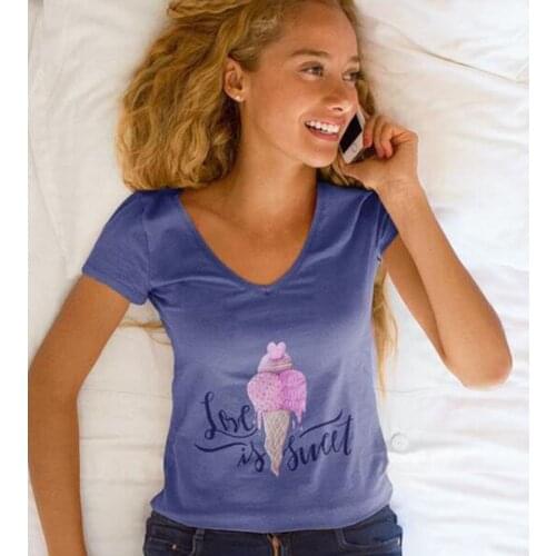 2019 New Harajuku Love Printed Women T-shirts Casual Tee Tops Summer Short Sleeve Female T shirt for Women Clothing