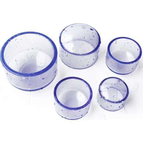 I.D.20-50mm Transparent PVC Pipe End Cap Aquarium Fish Tank Garden Water Connectors UPVC Tube Plug Drinking Water Parts