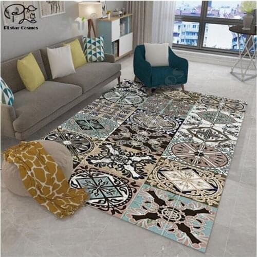 Art oil painting carpet Square Anti-Skid Area Floor Mat 3D Rug Non-slip Mat Dining Room Living Room Soft Bedroom Carpet style-03
