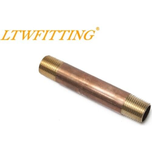 LTWFITTING Brass Pipe 4-1/2" Long Nipples Fitting 1/2" Male NPT Air Water