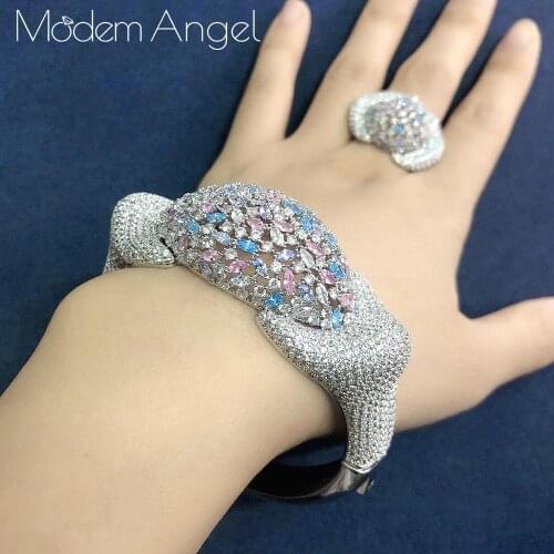 ModemAngel Luxury African Bangle Ring Sets Fashion Dubai Bridal Jewelry Sets For Women Wedding brincos para as mulheres