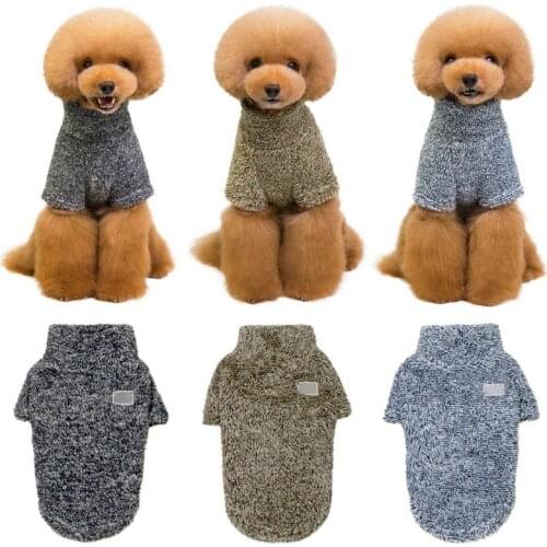Pet Dogs Soft Clothes Cotton-padded Clothes High Collar Coral Fleece Warm Thickened Soft Breathable Clothes