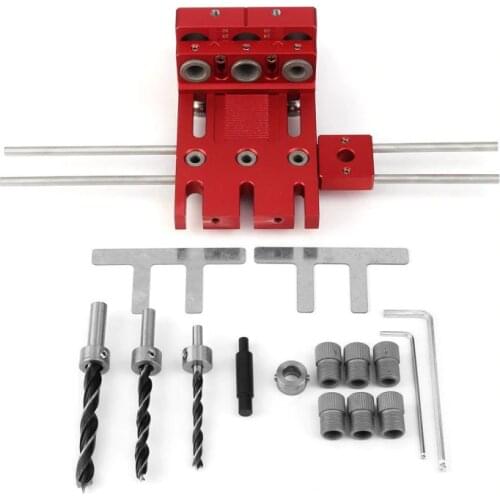 3 In 1 Woodworking Drill Guide Kit Locator Woodworking Locator Doweling Jig Joinery System Hole Punch Set With instrument box