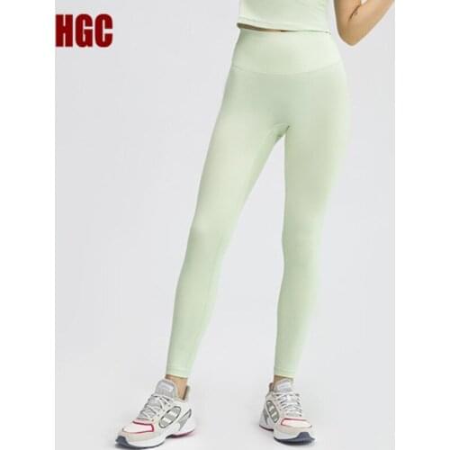 NCLAGEN Yoga Pants Hip Lifting Sport Leggings Women Fitness Elastic High Waist NO FRONT SEAM Thread Squat Proof GYM Tights