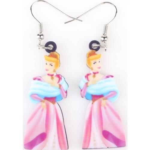 Newei Long Drop Brand Lovely Skirt Princess Earrings Acrylic New Animal Jewelry Girls Women Cartoon Earrings Accessories