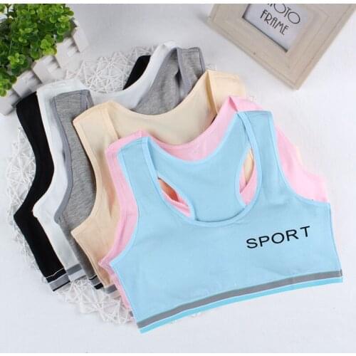 Girls Underwear Bra Vest Letter Print Cotton Bras Wire Free Comfortable Bra Underwear for Girls