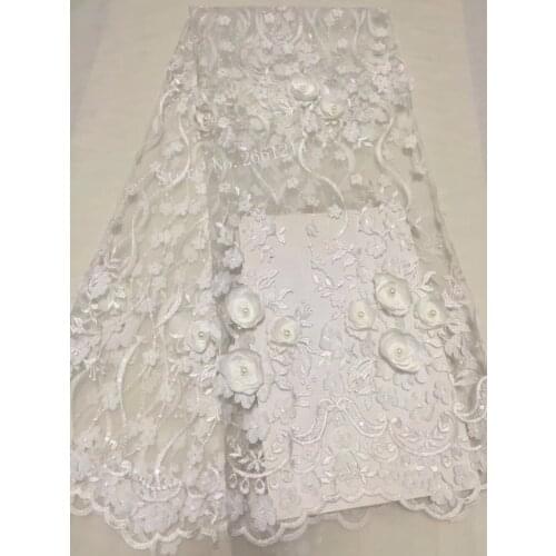 Latest design 3d flower African French net Lace Fabric BZL-11127 High Quality 3d flower lace fabric